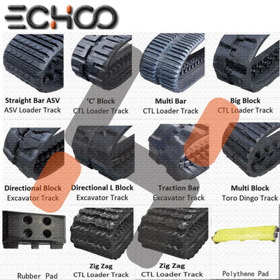 جودة  ECHOO Rubber Tracks For Excavators Mini Diggers , Compact Track Loader مصنع